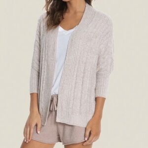 Barefoot Dreams‎ Cream Colored CozyChic Lite Cable Shrug. Size S/M.